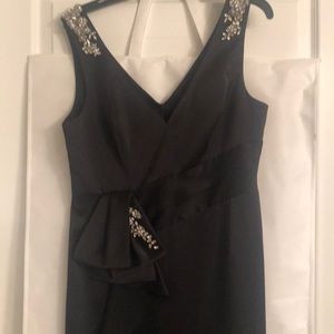 Black satin beaded gown by Marchesa Norte